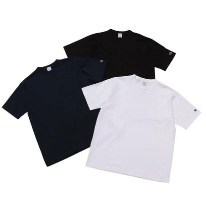 ChampionチャンピオンTシャツT1011USAアメリカ製ポケット無地メンズレディース綿100ヘビーウェイト半袖カレッジアメカジ定番Tシャツ厚手丸胴バインダーネック7オンスC5-B302