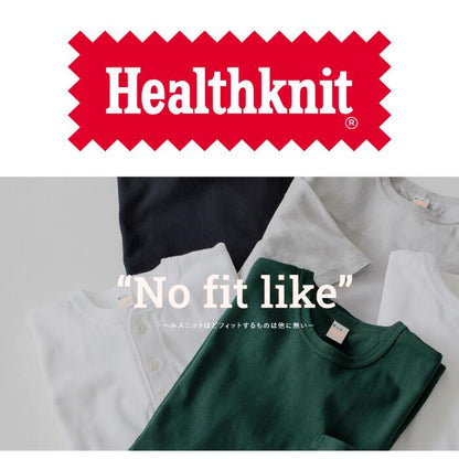 【1000円OFF】ヘルスニットHealthknitTシャツ半袖綿100ヘンリーネックメンズレディースユニセックスピグメント染め丸胴フラットシーマUSコットンUSAコットンおしゃれかわいい10060