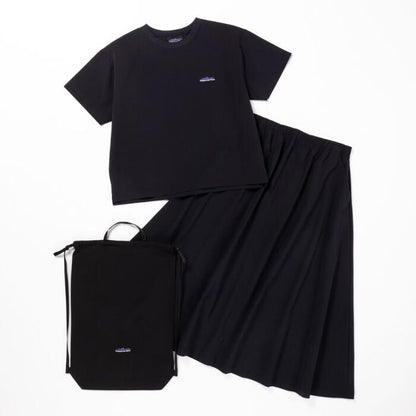 サウザンドマイルTHOUSANDMILEセットアップ3点セットショートスリーブTシャツ＆スカートセットナップザック付きレディースバッグカットソー撥水ストレッチUVカット速乾イージーケアTM261NP00032