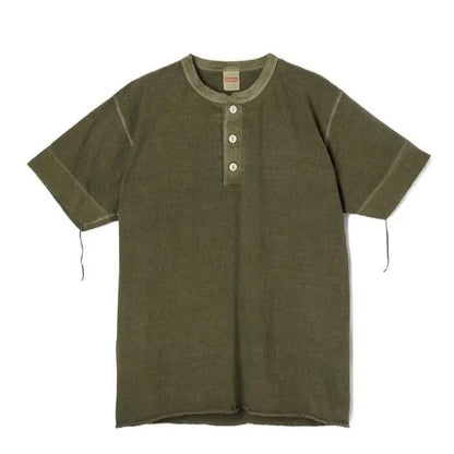 【1000円OFF】ヘルスニットHealthknitTシャツ半袖綿100ヘンリーネックメンズレディースユニセックスピグメント染め丸胴フラットシーマUSコットンUSAコットンおしゃれかわいい10060