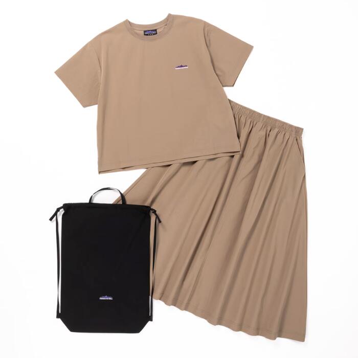 サウザンドマイルTHOUSANDMILEセットアップ3点セットショートスリーブTシャツ＆スカートセットナップザック付きレディースバッグカットソー撥水ストレッチUVカット速乾イージーケアTM261NP00032