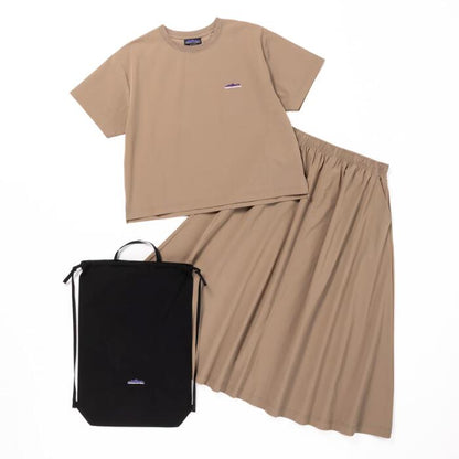 サウザンドマイルTHOUSANDMILEセットアップ3点セットショートスリーブTシャツ＆スカートセットナップザック付きレディースバッグカットソー撥水ストレッチUVカット速乾イージーケアTM261NP00032