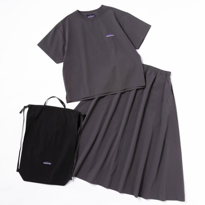 サウザンドマイルTHOUSANDMILEセットアップ3点セットショートスリーブTシャツ＆スカートセットナップザック付きレディースバッグカットソー撥水ストレッチUVカット速乾イージーケアTM261NP00032