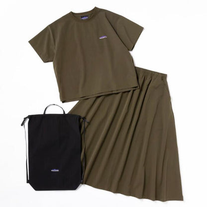 サウザンドマイルTHOUSANDMILEセットアップ3点セットショートスリーブTシャツ＆スカートセットナップザック付きレディースバッグカットソー撥水ストレッチUVカット速乾イージーケアTM261NP00032
