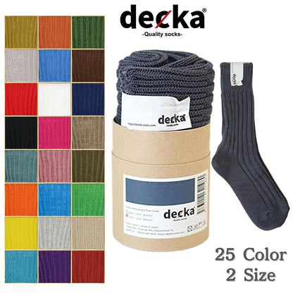 デカ靴下日本製ヘビーウエイトdecka丈夫ローゲージリブHeavyweightPlainSocksクルーソックスメンズレディースおしゃれギフトカジュアル大人ナチュラルde-01
