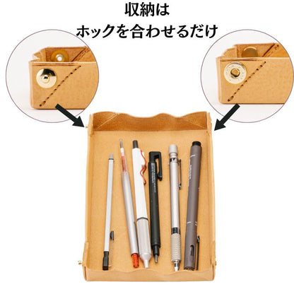 PLOWSペントレイペンケース日本製本革drittoPenrollドリットペンロールおしゃれ日用品文房具文具筆記用具筆記具コンパクトシンプルミニマル軽量持ち歩き持ち運び一枚革イタリアplowsプラウズ日本文具大賞家職場カフェ