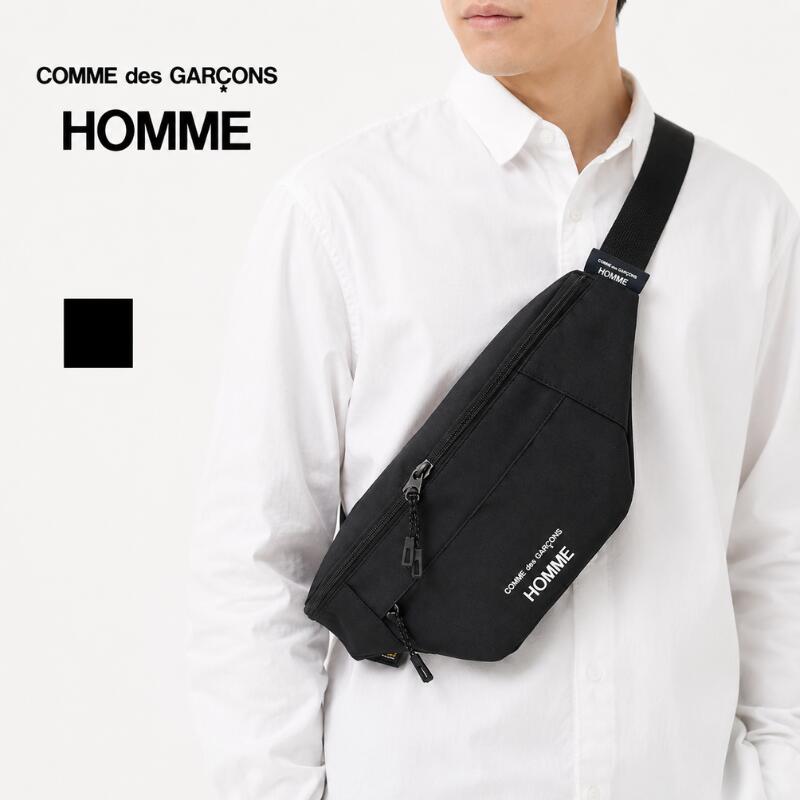 COMMEdesGARCONSHOMMEコムデギャルソンオムウエストバッグボディバッグメンズレディースユニセックスブラックポリエステルロゴCORDURAコーデュラ日本製HO-K291-051