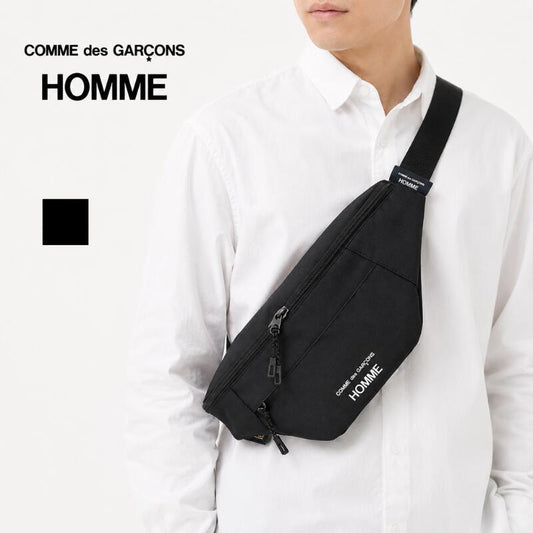COMMEdesGARCONSHOMMEコムデギャルソンオムウエストバッグボディバッグメンズレディースユニセックスブラックポリエステルロゴCORDURAコーデュラ日本製HO-K291-051