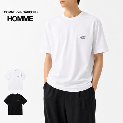 OMMEdesGARCONSHOMMEコムデギャルソンオムTシャツメンズ半袖ロゴTシャツクルーネック白黒ホワイトブラック綿100％コットン日本製ロゴカットソートップスメンズブランドおしゃれシンプルHP-T101-051