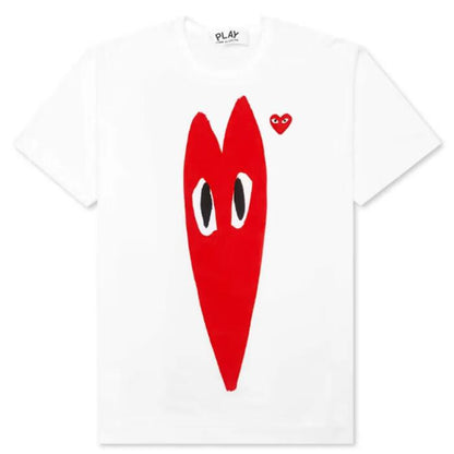 COMMEdesGARCONSコムデギャルソンPLAYプレイハートロゴブランドティーシャツ綿100半袖TシャツカットソーメンズレディースユニセックスギャルソンshirtロゴTシャツブランドロゴ刺繍ブランドおしゃれプレゼントギフト白日本製