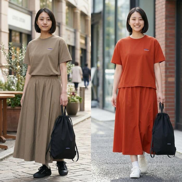 サウザンドマイルTHOUSANDMILEセットアップ3点セットショートスリーブTシャツ＆スカートセットナップザック付きレディースバッグカットソー撥水ストレッチUVカット速乾イージーケアTM261NP00032