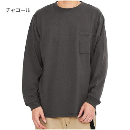 ＼最大10％OFF／GoodwearグッドウェアロンTメンズレディース長袖ポケットTシャツ無地厚手カジュアルUSAコットンヘビーウェイトカットソー秋冬春