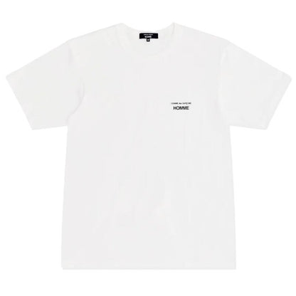 OMMEdesGARCONSHOMMEコムデギャルソンオムTシャツメンズ半袖ロゴTシャツクルーネック白黒ホワイトブラック綿100％コットン日本製ロゴカットソートップスメンズブランドおしゃれシンプルHP-T101-051