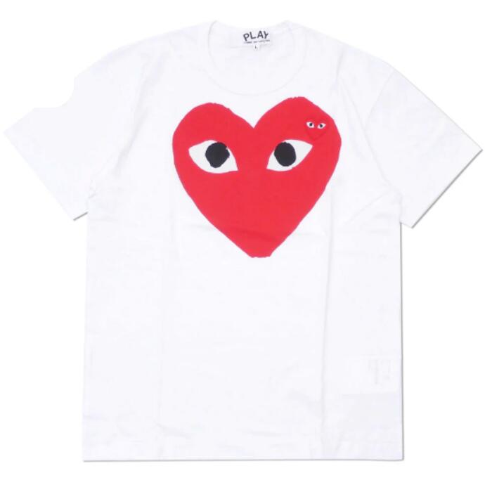 COMMEdesGARCONSコムデギャルソンPLAYプレイハートロゴブランドティーシャツ綿100半袖TシャツカットソーメンズレディースユニセックスギャルソンshirtロゴTシャツブランドロゴ刺繍ブランドおしゃれプレゼントギフト白日本製