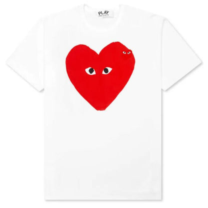 COMMEdesGARCONSコムデギャルソンPLAYプレイハートロゴブランドティーシャツ綿100半袖TシャツカットソーメンズレディースユニセックスギャルソンshirtロゴTシャツブランドロゴ刺繍ブランドおしゃれプレゼントギフト白日本製