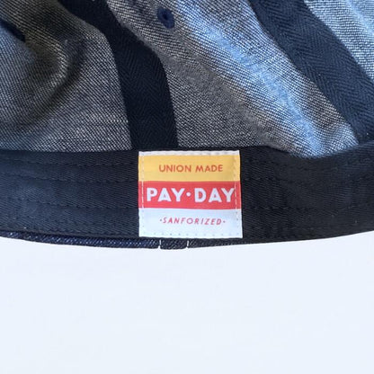 PAY･DAYペイデイエンブロイダリーヴィンテージキャップ帽子メンズレディースユニセックスフリーサイズ日本製綿100％コットンリジット生デニム刺?ロゴビンテージEMBROIDERYVINTAGECAPPD29-AC-6