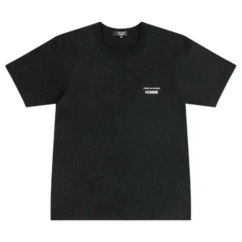 OMMEdesGARCONSHOMMEコムデギャルソンオムTシャツメンズ半袖ロゴTシャツクルーネック白黒ホワイトブラック綿100％コットン日本製ロゴカットソートップスメンズブランドおしゃれシンプルHP-T101-051