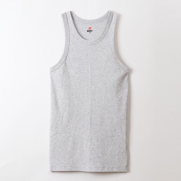 メンズタンクトップブランドインナービーフィーBEEFYヘインズHanesリブシンプル綿コットンヘビーウエイトヘビーオンス丈夫筋トレ白黒紺ホワイトブラックグレーネイビー