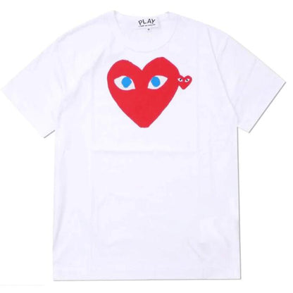 COMMEdesGARCONSコムデギャルソンPLAYプレイハートロゴブランドティーシャツ綿100半袖TシャツカットソーメンズレディースユニセックスギャルソンshirtロゴTシャツブランドロゴ刺繍ブランドおしゃれプレゼントギフト白日本製