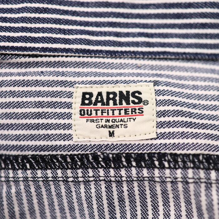 バーンズアウトフィッターズBARNSOUTFITTERSメンズレディースユニセックス綿100ハーフジップワークシャツデニムヒッコリーシャツプルオーバーメンズロールROLLワッペン半袖TシャツBR-20210