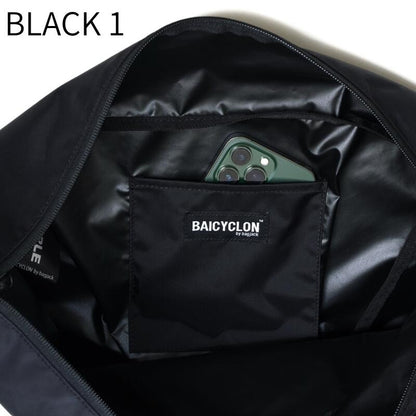 BAICYCLONbybagjackバイシクロンバイバッグジャックNCL-07ショルダーバッグメンズレディースユニセックス大容量25L大きめ撥水ナイロン黒ブラックシンプルミニマル斜めがけ肩掛け通勤通学旅行NEXTCORELINEBLACK1BLACK2BCL-28ベース