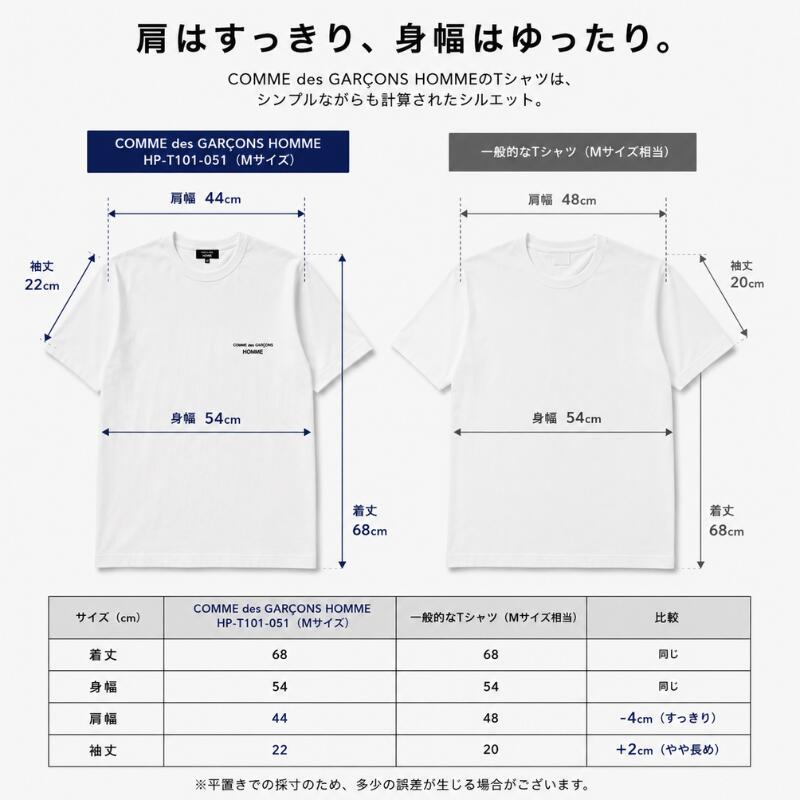 OMMEdesGARCONSHOMMEコムデギャルソンオムTシャツメンズ半袖ロゴTシャツクルーネック白黒ホワイトブラック綿100％コットン日本製ロゴカットソートップスメンズブランドおしゃれシンプルHP-T101-051