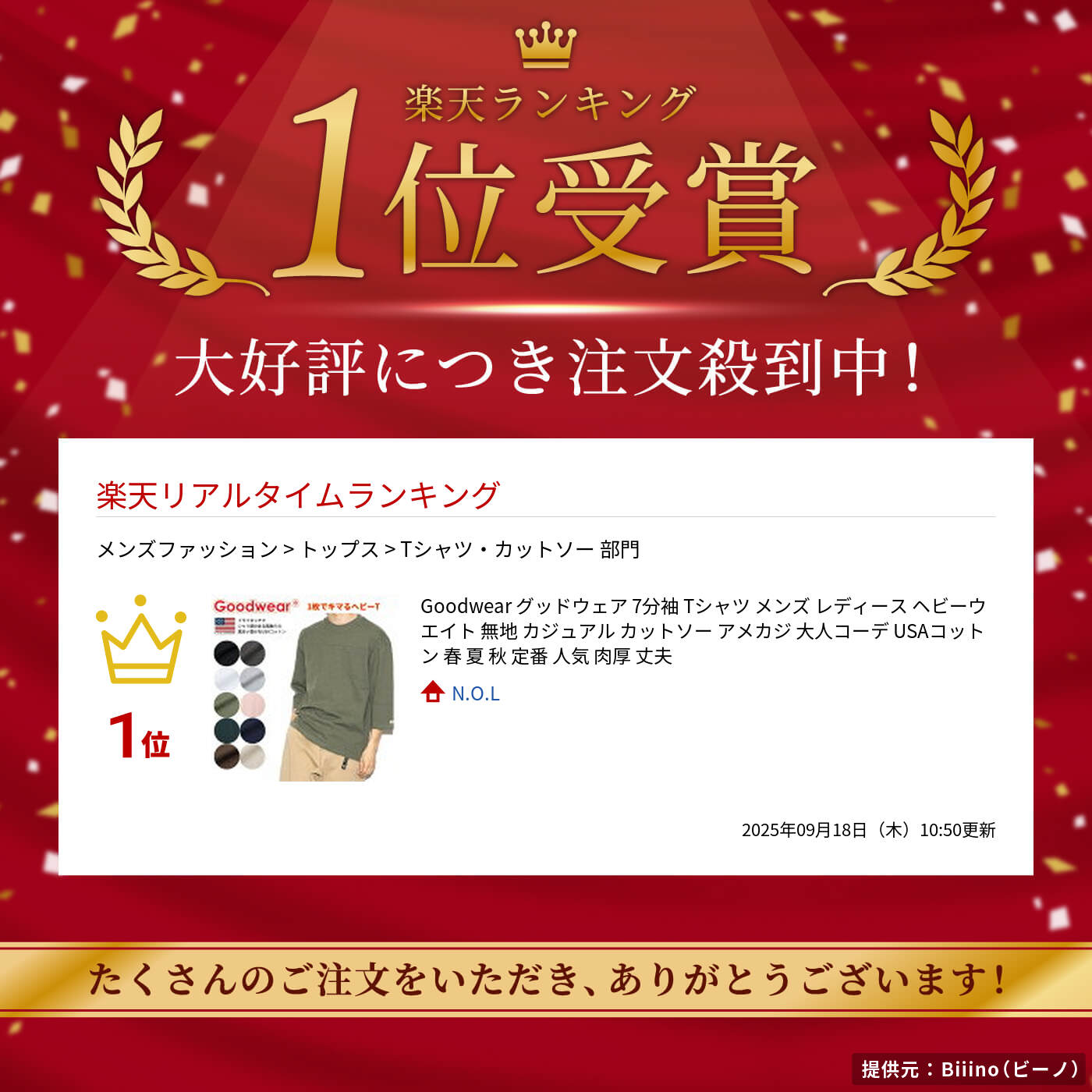 Goodwearグッドウェア7分袖Tシャツメンズレディースヘビーウエイト無地カジュアルカットソーアメカジ大人コーデUSAコットン春夏秋定番人気肉厚丈夫