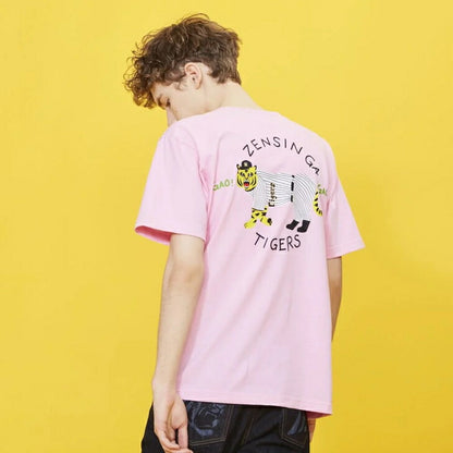 ユキヒーロープロレスZENSHINGATIGERSCutsew全身がタイガースTシャツ