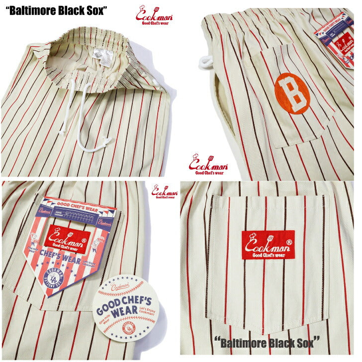 [COOKMAN]正規品ChefPantsシェフパンツボールパークコレクションベースボールパンツウエストゴムリラックスカジュアル