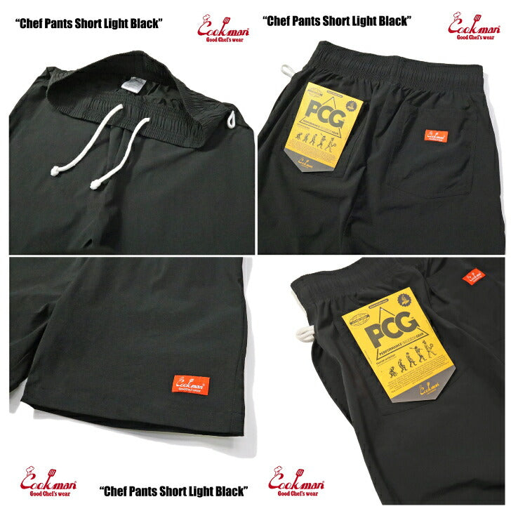 [COOKMAN]正規品ChefPantsShortLightクックマンシェフパンツショートパンツライトブラックオリーブブルーバナナ夏涼しいウエストゴム