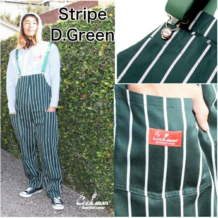 【数量限定おまけ付】COOKMANクックマンオーバーオールメンズレディースデニムヒッコリーFisherman'sBibOverallコーデキッズコーデュロイ無地ストライプ