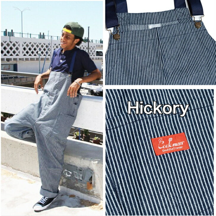 【数量限定おまけ付】COOKMANクックマンオーバーオールメンズレディースデニムヒッコリーFisherman'sBibOverallコーデキッズコーデュロイ無地ストライプ