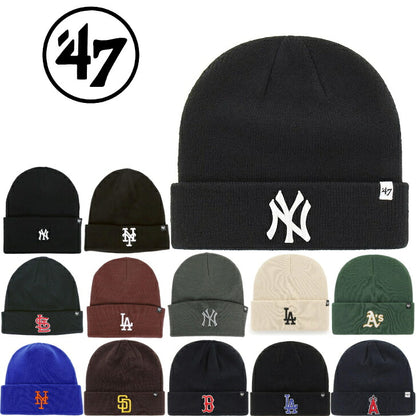 47ニットキャップHaymakerRaisedニット帽メンズレディースメジャーリーグロゴビーニー帽子ブランドNYLAニューヨーク・ヤンキースドジャースメッツホワイトソックスタイガースレッドソックスエンゼルスカーディナルスパドレスパイレーツ