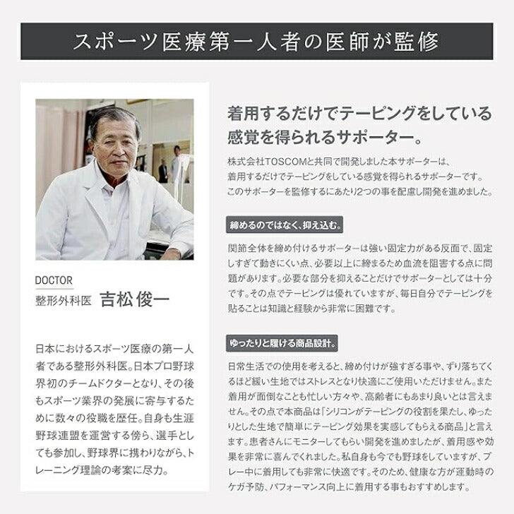 HOLZACホルザック膝サポーターシリコンテーピング整形外科医監修薄型通気性膝の痛み日常生活スポーツ