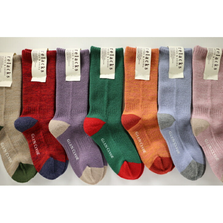 GLENCLYDEグレンクライドrelacksPLAINWOOLリラックス靴下リラックスウール無地23cm~27.5cmフリーサイズ丈22cm暖かい