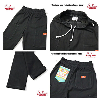 [COOKMAN]正規品シェフパンツChefPantsSemiwideFrontPocketDuckCanvasセミワイドフロントポケットダックキャンバスブラックオリーブピーナッツ