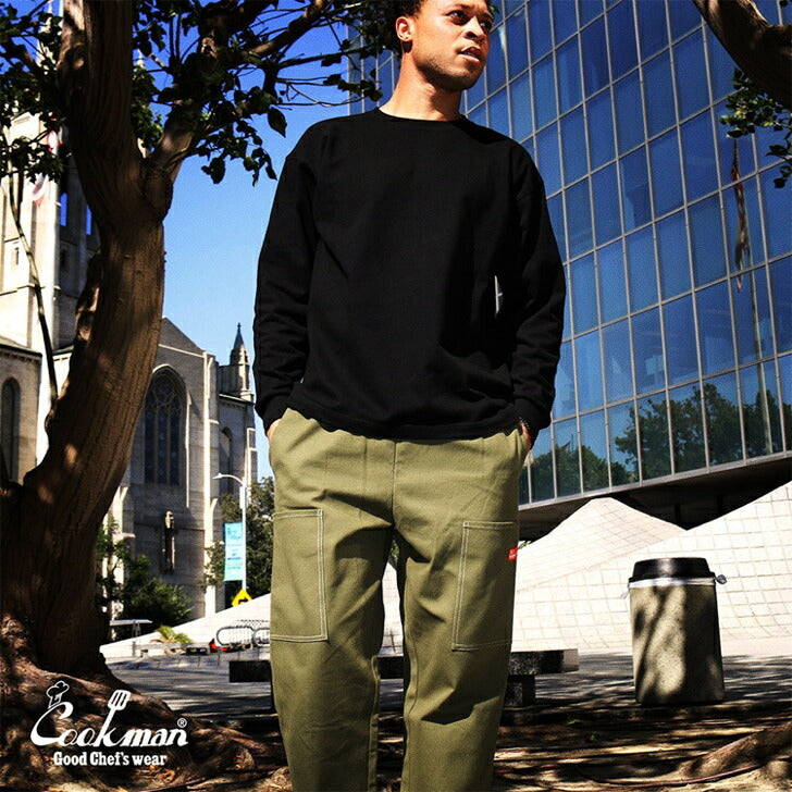 [COOKMAN]正規品シェフパンツChefPantsSemiwideFrontPocketDuckCanvasセミワイドフロントポケットダックキャンバスブラックオリーブピーナッツ