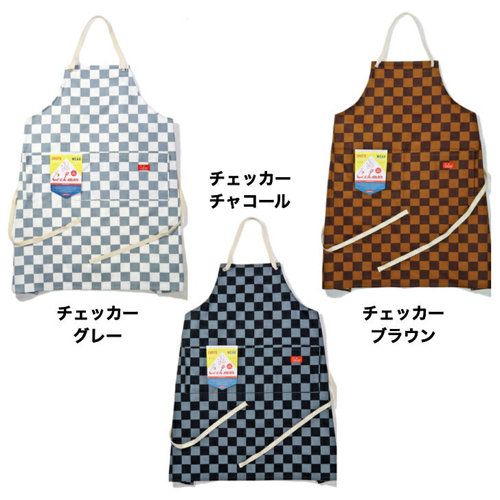正規品COOKMANワイドポケットエプロンWidePocketApronメキシコペナントストライプスカルチェッカーフリーサイズ