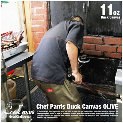 【数量限定おまけ付】COOKMANクックマンダックキャンバスシェフパンツメンズレディースChefPantsDuckCanvas厚手生地ウエストゴムリラックスカジュアル