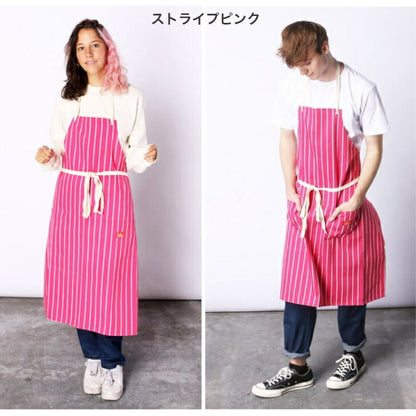 【数量限定おまけ付】クックマンエプロンCookmanロングエプロンストライプワイドストライプLongApronおしゃれメンズレディースブラックネイビーオレンジピンクブルー
