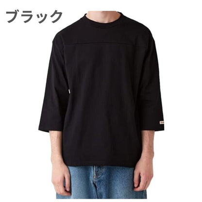 GoodwearグッドウェアTシャツ7分袖メンズレディース長袖切替フットボールTシャツUSAコットン7.6オンスヘビーウェイト