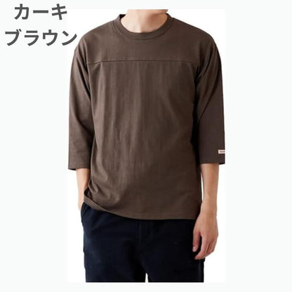 GoodwearグッドウェアTシャツ7分袖メンズレディース長袖切替フットボールTシャツUSAコットン7.6オンスヘビーウェイト