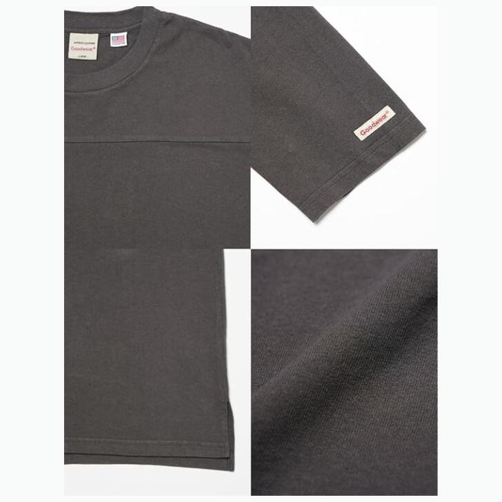 GoodwearグッドウェアTシャツ7分袖メンズレディース長袖切替フットボールTシャツUSAコットン7.6オンスヘビーウェイト