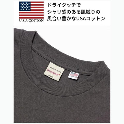 GoodwearグッドウェアTシャツ7分袖メンズレディース長袖切替フットボールTシャツUSAコットン7.6オンスヘビーウェイト