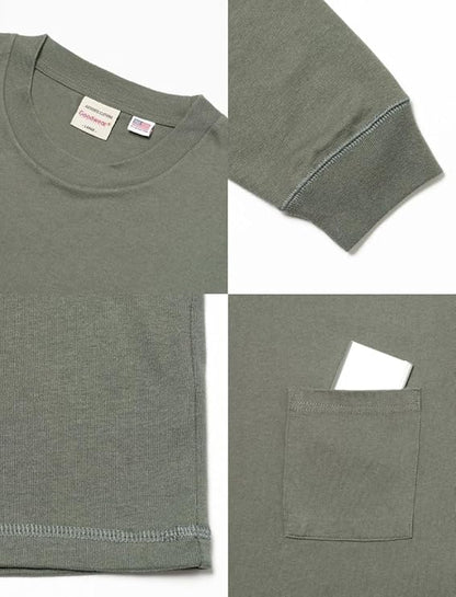 GoodwearグッドウェアポケットロングTシャツ長袖レギュラーポケT無地メンズレディースTシャツUSAコットン7.6オンスヘビーウェイト