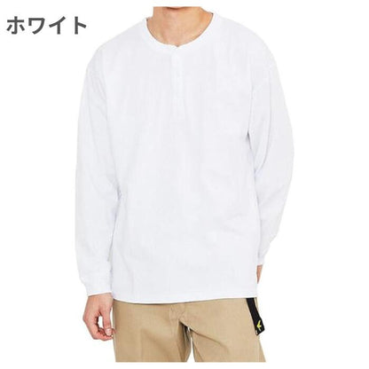 GoodwearグッドウェアロングTシャツヘンリーネックメンズレディース無地長袖ロンTレギュラーTシャツUSAコットン7.6オンスヘビーウェイト
