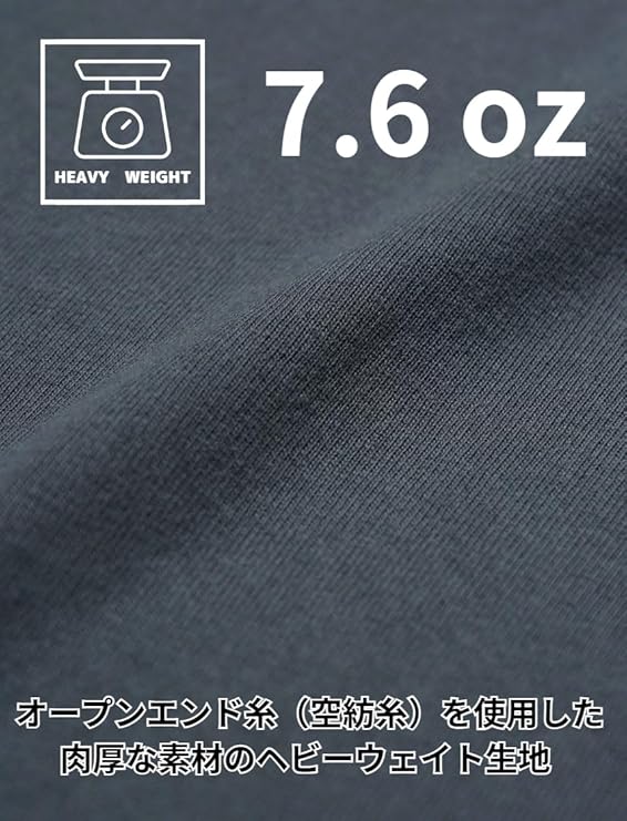 GoodwearグッドウェアロングTシャツヘンリーネックメンズレディース無地長袖ロンTレギュラーTシャツUSAコットン7.6オンスヘビーウェイト