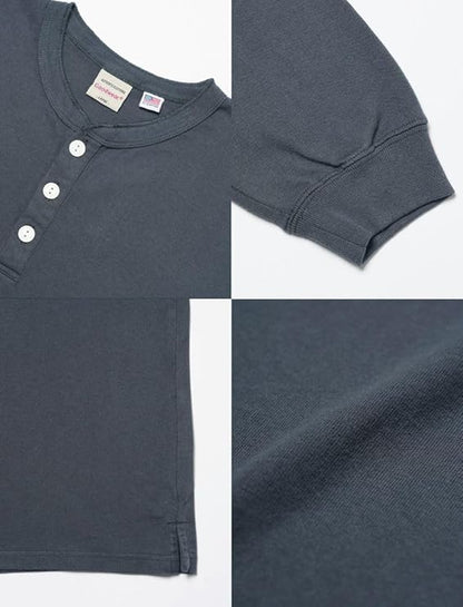 GoodwearグッドウェアロングTシャツヘンリーネックメンズレディース無地長袖ロンTレギュラーTシャツUSAコットン7.6オンスヘビーウェイト