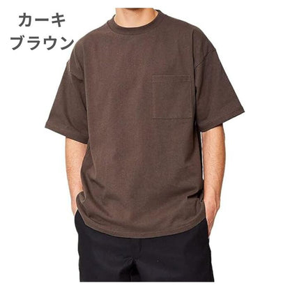 GoodwearグッドウェアビッグポケットTシャツクルーネックメンズレディース無地半袖大きめTシャツUSAコットン7.6オンスヘビーウェイト