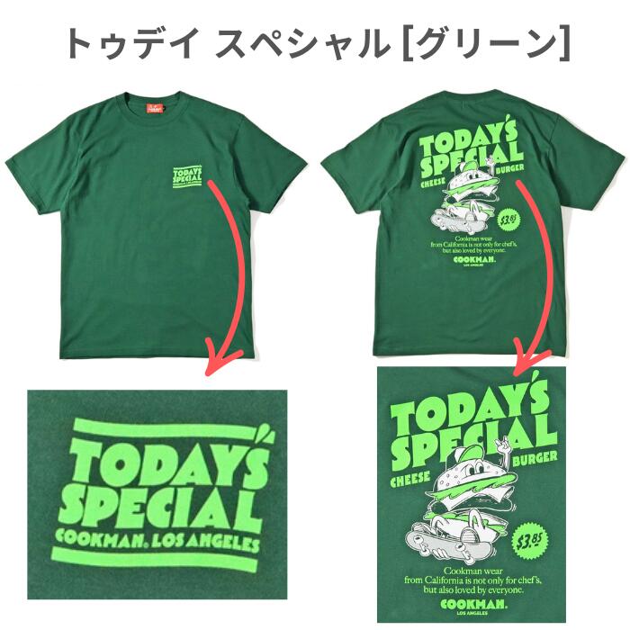 COOKMANクックマンTシャツメンズレディース半袖プリント英語2025新作ピザハンバーガーポップコーン目玉焼き新幹線